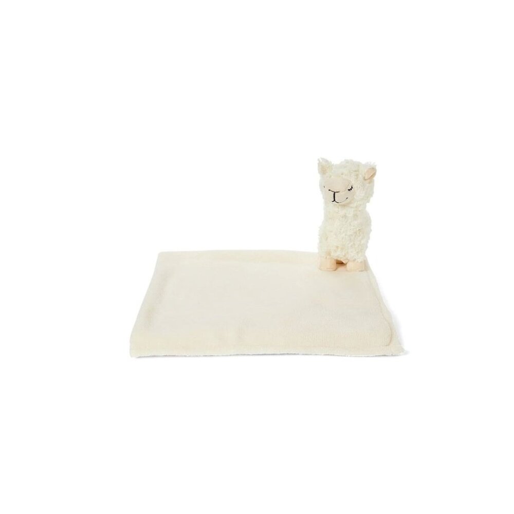 Ivory Llama Plush Toy and Ivory Stroller Blanket